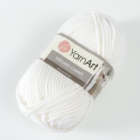Gingerbread "Shetland Chunky" 50% acrylic, 50% wool 150m/100g (601 white)-1
