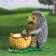 Garden figure "Hedgehog with wicker basket" 26x25x15cm