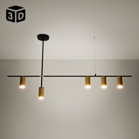 Odli lamp 5xgu10 black and gold 80x20x65 cm-2