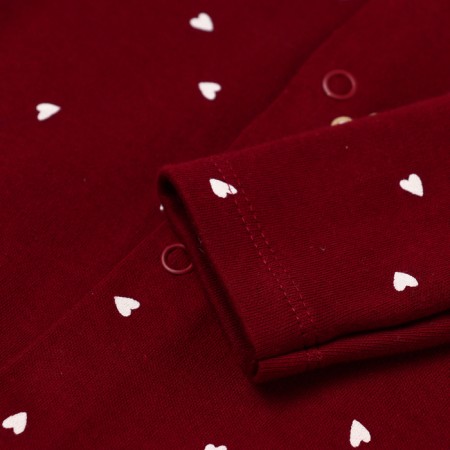 Children's jumpsuit with closed legs "Bear", burgundy color, height 68-2