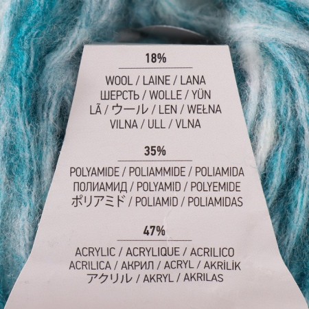 Rindrops yarn 18% wool, 35% polyamide, 47% acrylic 115m/50g (2901 sea wave Melange)-3