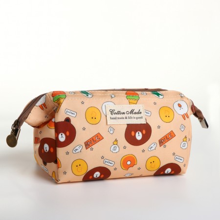 Lightning cosmetic bag, beige color