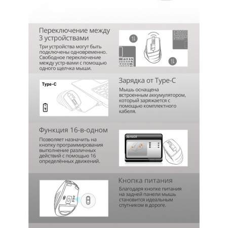 Keyboard + Mouse A4Tech FSTYLER FB2535C CLAV: Black/Gray Mouse: Black/Gray USB Wires 103388-5