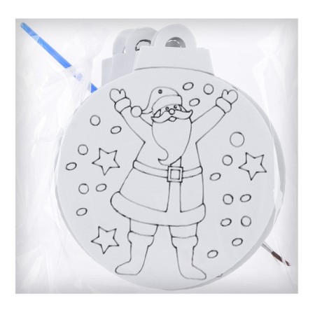 Christmas tree decoration for coloring "Joy" 4 pcs., Brush-4