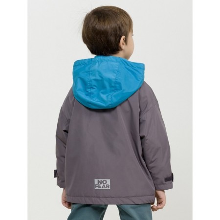 Windbreaker for boys, height 104 cm, gray color-5