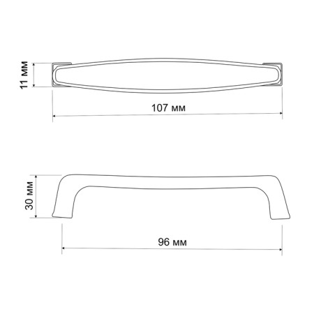 Handle Furniture Tundra RS191CP, m/o 96 mm, chromium color-6