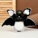 Soft toy "bat", 23 cm, black color