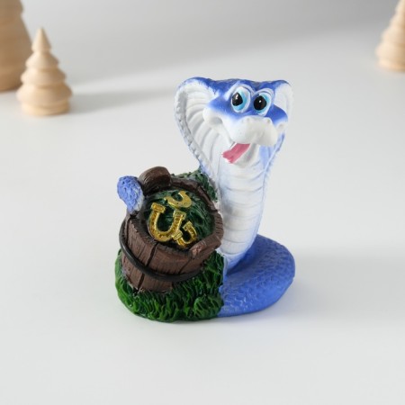 Piggy bank Polystone "Snake with a tub with a tub" MIX 7x6x10 cm-1