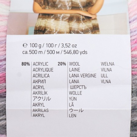 Yarn "Angora Active" 20% wool, 80% acrylic 500m/100g (848 peach-rose-sirn)-3