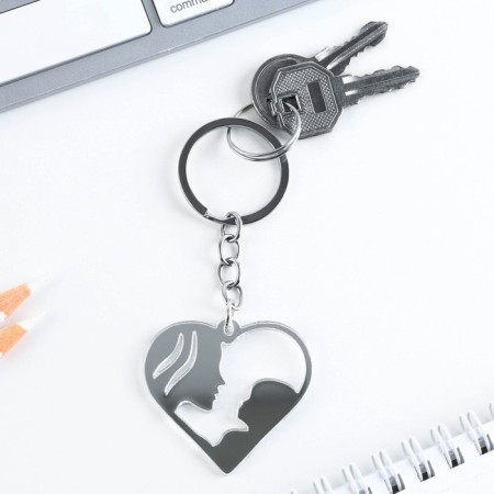 Acrylic mirror keychain "Mother with a baby", 4.5 x 4.3 cm-2