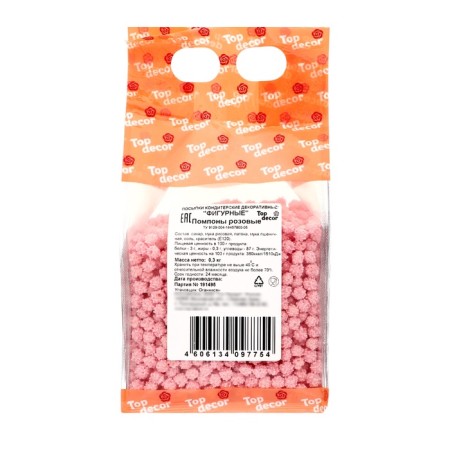 Sprinking confectionery, "pompons", pink, 300 g-1