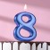 Candle for the Cake "European Giant", number 8, 7 cm, blue metallic