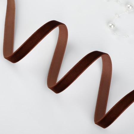 Velvet tape, 10 mm, 18 ± 1 m, brown color No. 119-1