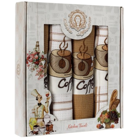 A set of wuffed napkins Diva Afrodita "Coffee", size 45x65 cm, 4 pcs-1