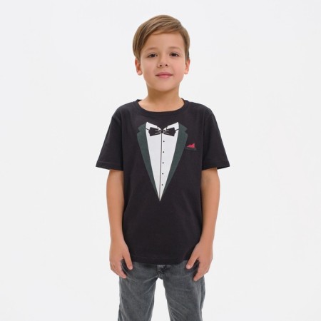 Children's T-shirt KAFTAN "Gentleman" Size 32 (110-116), black