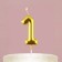 Candle for the cake, number "1", gold, 4 x 10 cm.