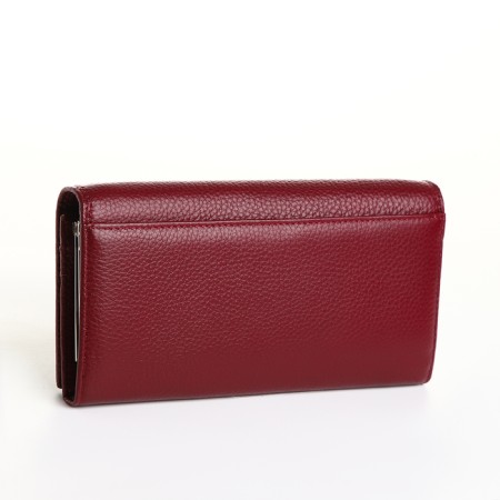 Women's wallet on a magnet, burgundy color-1