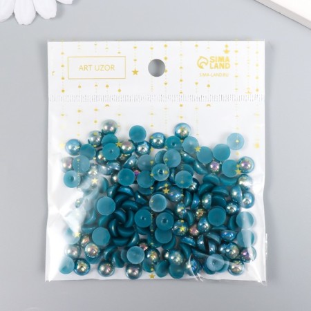 Decor for creativity plastic "Half of beads. Blue gamma" 20 g 0.8x0.8 cm-3