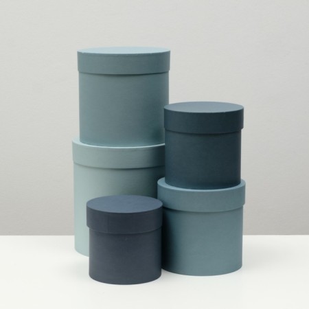 Set of round boxes 5 in 1 "barracudus" 23 x 23 x 25 - 15 x 15 cm 15 cm-2