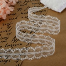 Capricon lace, 30 mm × 10 ± 1 m, white color