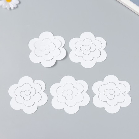 The workpiece of Foamiran "Flower Curly" 10x9.5 cm set 5 pcs. white-3