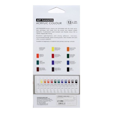 Acrylic paints 12 ml, in a metal tube, in a cardboard box, 12 colors-3