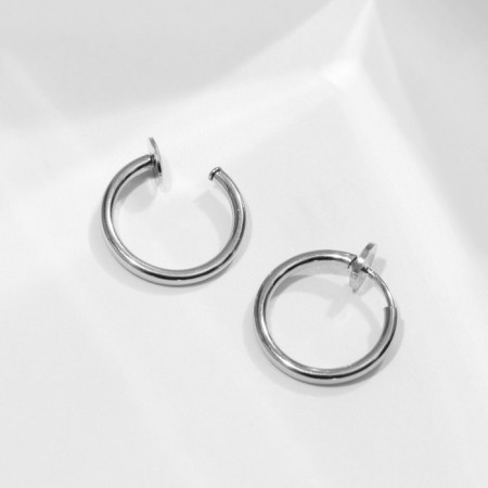 Piercing in the ear "Ring" disk, d = 11 mm, pair, color silver-1
