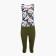 Female set (T -shirt, Bridges), Khaki color, size 44