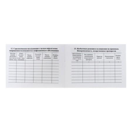 A6, 16 sheet preventive vaccination certificate, coated cardboard 190 g/m², an offset block 65 g/m². Form No. 156/U-93-7