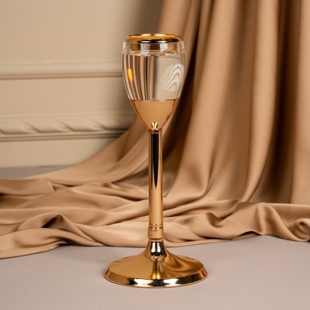 Summary metal, glass for 1 candle “Serene”, color gold 11 x 11 x 25.5 cm-12