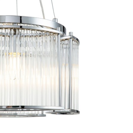 Suspended indigo lamp, 12003/4P Chrome. 4x40W, E14, 400x400x275/1475 mm-3