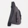 Male sling bag from textiles, headphone opening, gray color