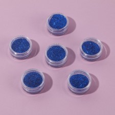 A set of sparkles for decor, small grinding, blue color, 6 pieces