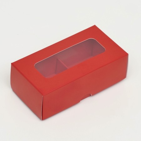 Folding box for 2 sweets, 10.5 x 5.5 x 3.5 cm, red-1