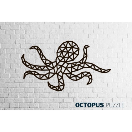 Wall panel made of wood, a prefabricated model, Ewa Design, a large octopus-3