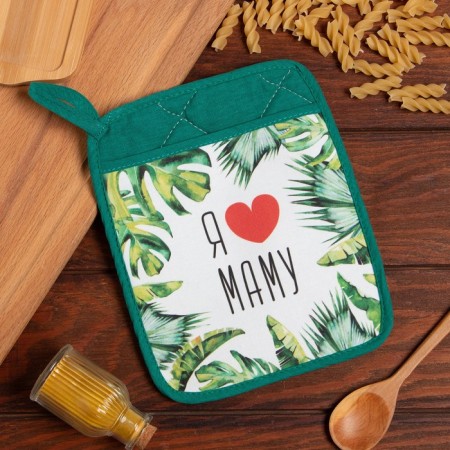 Ethetel-pockets "I love mom" 21x17 cm, 100% cotton, Vatin 250 g/m2