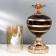 Climber metal, glass for 1 candle "Mirage" gold with black 42x17x17 cm