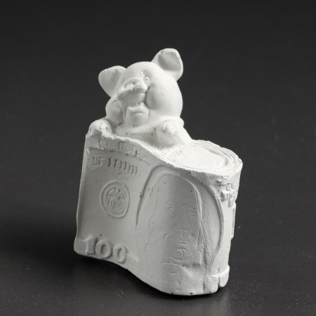 Figure for coloring "Pig with money" 7.5x4.5x8cm,-1