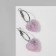 Earrings plastic "Sugar" heart, pink color in silver