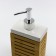 Joy Home liquid soap dispenser, ceramics, white with a bamboo frame