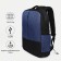 Set of men's backpack on a zipper with USB, external pocket, cosmetic bag, bag, blue color