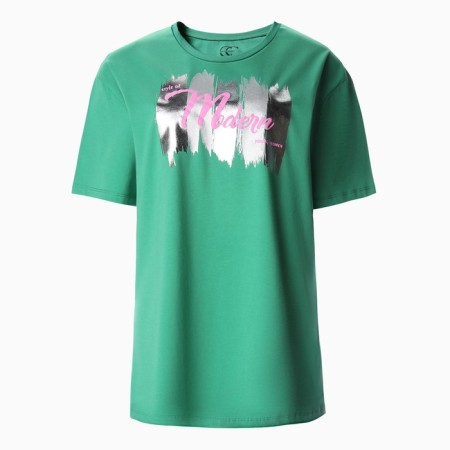 Female T-shirt, dark green color, ONE SIZE (42-46)-4