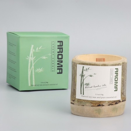 Aromatic candle in the bamboo "Kunulun", soy wax, 25 hours, 150 gr, in the box, 8.5x8 cm-3
