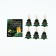 New Year's jewelry for glasses with predictions, Christmas trees, 4.2 x 5 cm, 6 pcs.