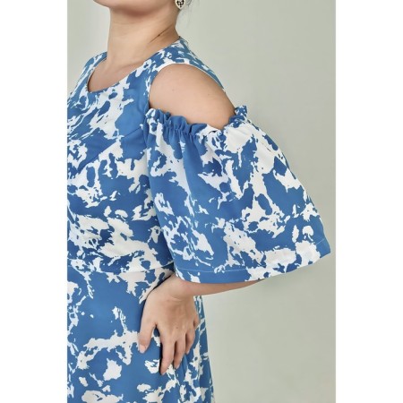 Women's dress, size 64, blue color-5