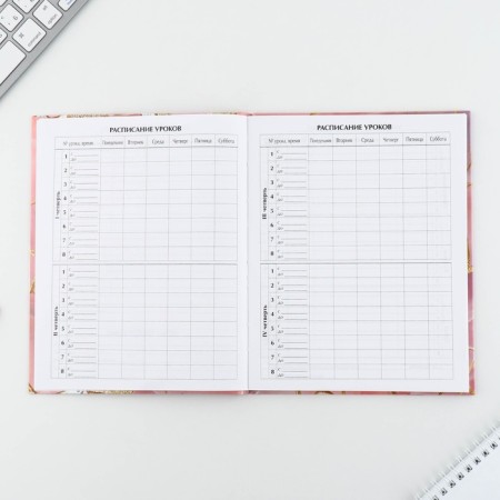 School Diary 1-11 Grade Universal “September 1: Marble”, solid cover 7BC, glossy lamination, 40 sheets-4