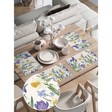 A set of napkins for setting the table “Summer Paints”, rectangular, rounded edges, size 30x46 cm, 4 pcs-1