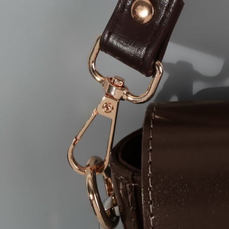 Handle for a bag, with carbines, 60 ± 1 cm × 2 cm, dark brown color-4