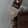 Handle for a bag, with carbines, 60 ± 1 cm × 2 cm, dark brown color