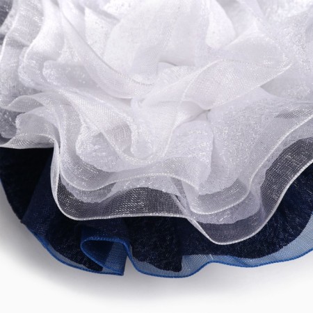 Outlet. Bant for hair on an elastic band, white with blue, 11 cm, kitty Marie-1